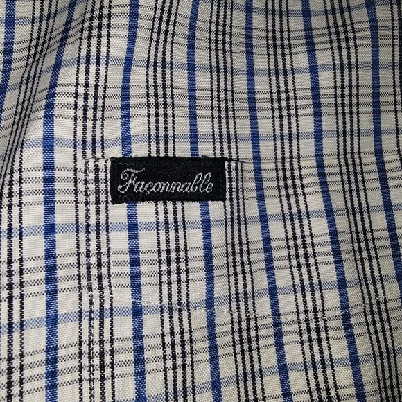 RARE FACONNABLE Albert Goldberg France Mens Dress Button Up Casual Plaid Shirt S - Picture 2 of 16